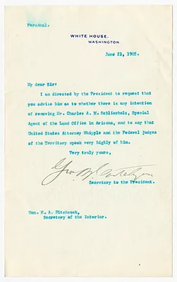 Letter from George B. Cortelyou to E. A. Hitchcock