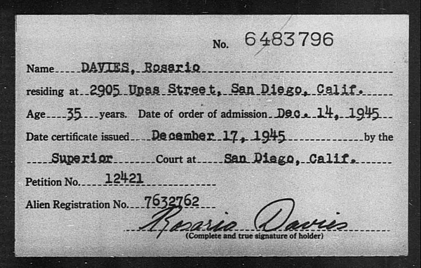 Davies, Rosario - 1945