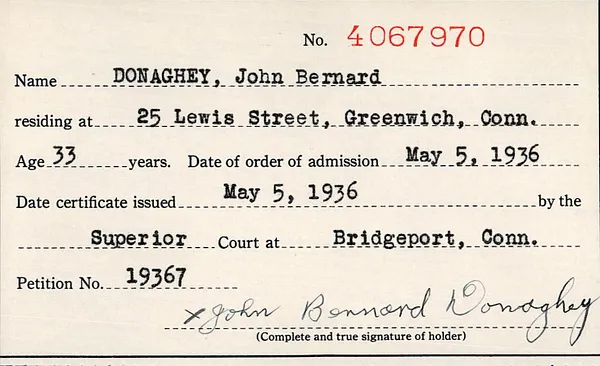 Fairfield County Superior Court, Naturalization Certificate Stubs, February 4, 1926-March 22, 1955, 4067970-4281167