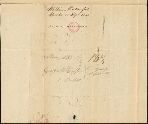 William Butterfield to George Coffin, 15 September 1840