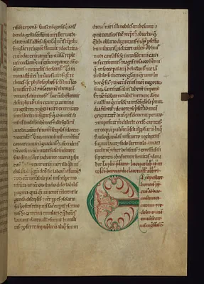 Decorated initial ""E"" (Ea tempestate)