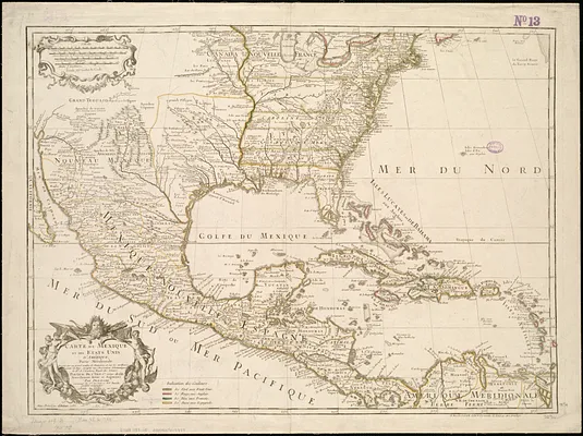 Carte du Mexique et des Etats Unis d'Amérique, partie meridionale