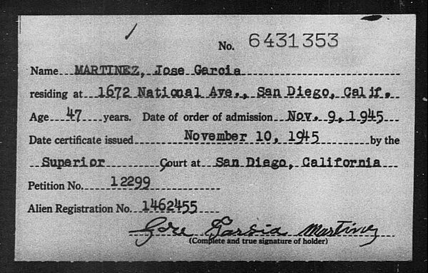 Martinez, Jose Garcia - 1945