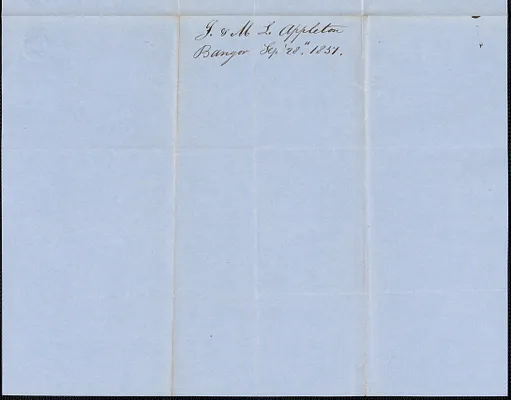 J. and M. L. Appleton to Samuel Warner, 28 September 1851