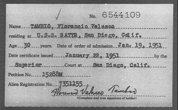 Tambio, Florencio Velasco - 1951