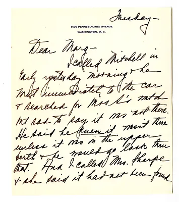 Letter from Bess W. Truman to Margaret Truman