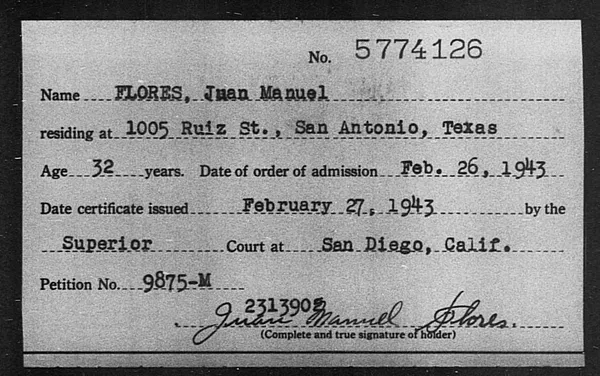 Flores, Juan Manuel - 1943