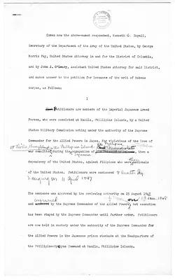 Draft of Petition of Answer to Petition for Writ of Habeas Corpus