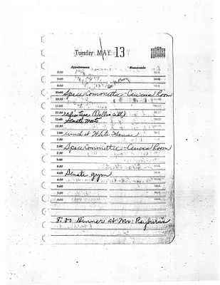 Lyndon Johnson's 1958 Desk Diary, beginning 5/13/1958