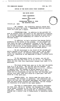 White House - Congressional Leadership Meeting, 7/20/71