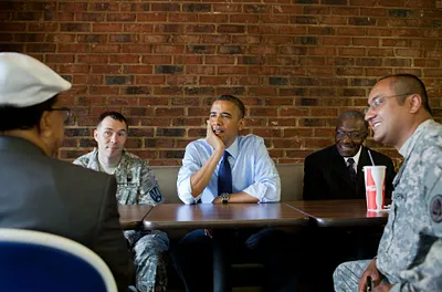 Barack Obama and other dads celebrate Father's Day at Kenny's BBQ