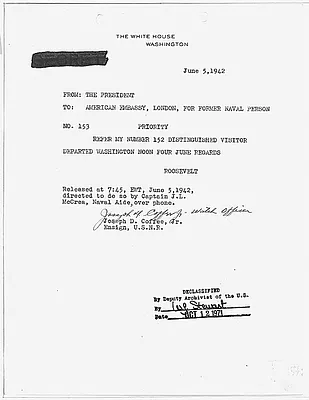 Franklin D. Roosevelt to Winston Churchill