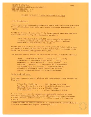 List of Women in County and Municipal Service