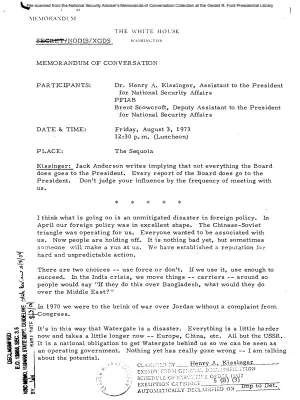 August 3, 1973 - Kissinger, President's Foreign Intelligence Advisory Board