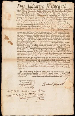 Mary Rogers indentured to apprentice with Robert Thompson of Bridgewater, 7 May 1760