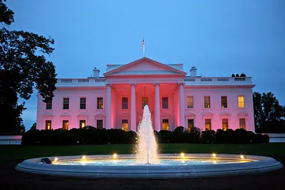 White House lit pink in support of Breast Cancer Awareness Month
