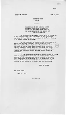 Press Release, Executive Order 9873