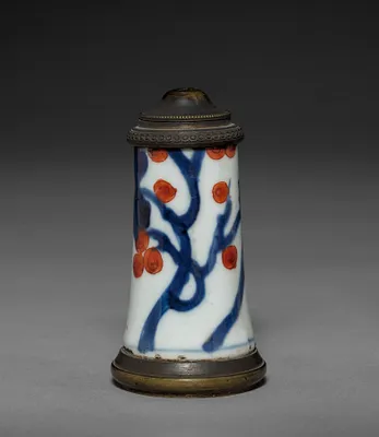 Imari Ware (?) Container with Brass Mounts