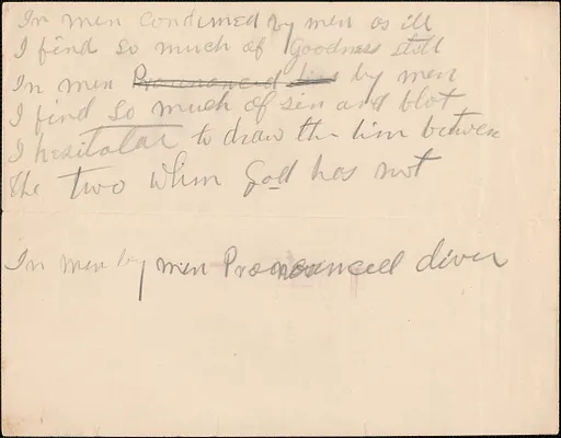 [Victoria Woodhull Martin] autograph note, [Bredon's Norton, Worcestershire, Eng.?], approximately 1901-1927