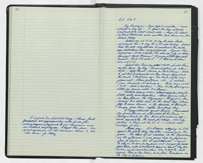 Handwritten journal entry for February 8, 1969