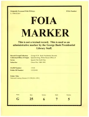 National Literacy Honors 2/11/90 [OA 4391]