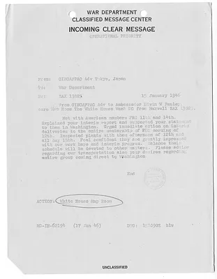 Message from H. D. Maxwell to Edwin Pauley