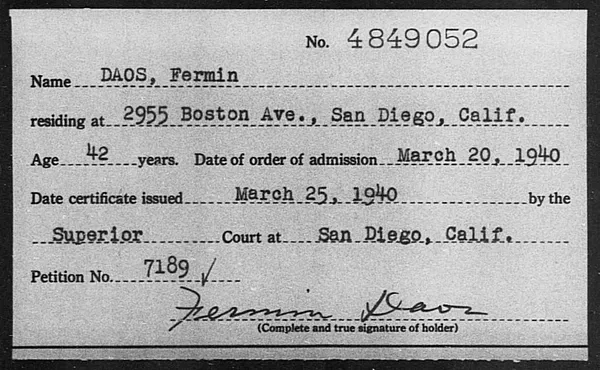 Daos, Fermin - 1940