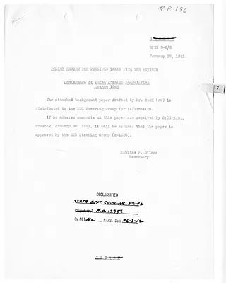 Memorandum from Robbins Gilman, Policy Review for Possible Talks with the Soviets: Conference of Three Foreign Secretaries, Moscow, 1945