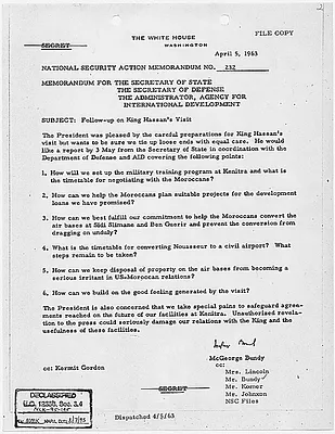 National Security Action Memorandum No. 232 Follow-up on King Hassan's Visit
