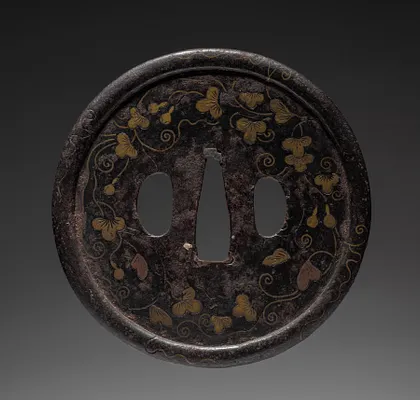 Sword Guard (Tsuba) with Gourds on Vine