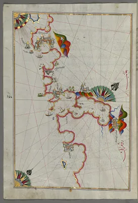Map of the Adriatic Coast from Budva to Dubrovnik