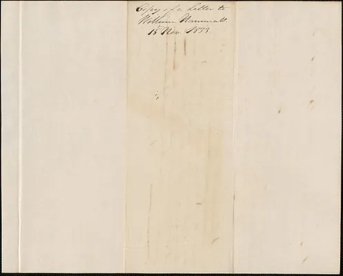 George Coffin to William Hammatt, 15 November 1833