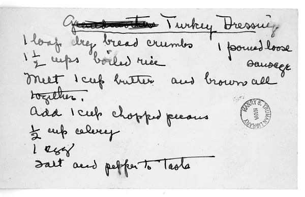 Recipe for Turkey Dressing