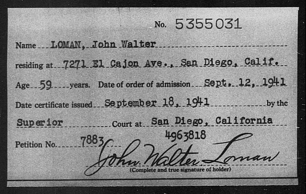 Loman, John Walter - 1941