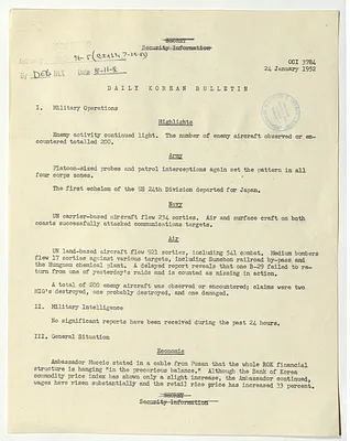 Memorandum, Daily Korean Bulletin