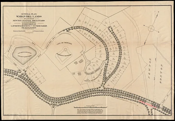 General plan Waban Hill lands on and near Newton Central Boulevard (eastern division)