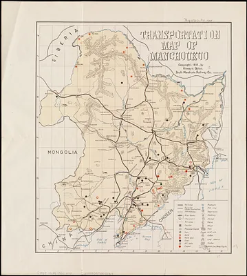 Transportation map of Manchoukuo