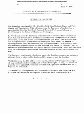 S. 98 - Klondike Gold Rush National Historical Park, Alaska and Washington [Bill]