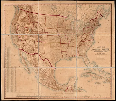 Case's map of the United States, the British provinces, Mexico, and part of the West Indies