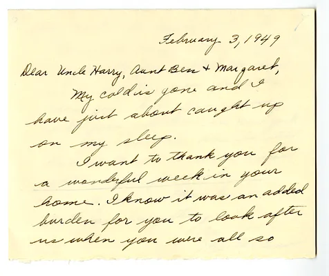 Letter from Martha Ann Truman to Harry S. Truman, Bess Truman, and Margaret Truman