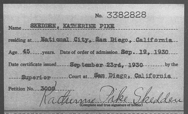 Skedden, Katherine Pike - 1930