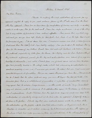 James Kay Jr. autograph letter signed to John Sullivan Dwight, Philadelphia, March 2, 1846