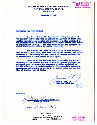 Memorandum from James S. Lay, Jr. to President Harry S. Truman