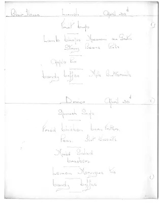 Blair House Lunch and Dinner Menu