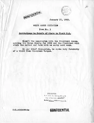 Memorandum of Conversation with Secretary of State Dean Acheson and President Harry S. Truman