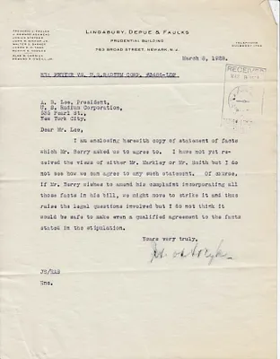 Letters Received to A.B. Lee [C.B. Lee], March 8, 1928