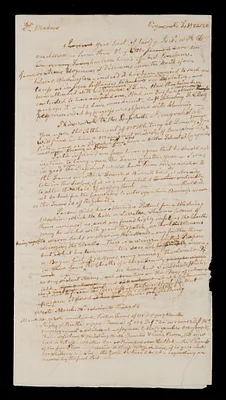 Draft letter from Cotton Tufts, Weymouth, to Mrs. Adams, 24 Feb 1800
