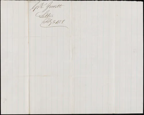 G. K. Jewett to W. A. Harrington, 8 February 1858