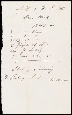 Estimate for iron work for library building