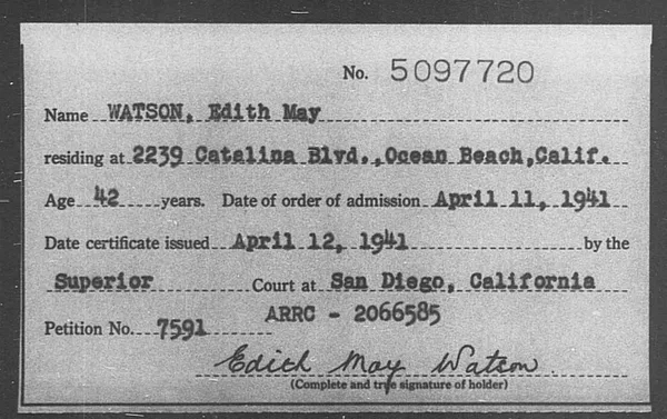 Watson, Edith May - 1941